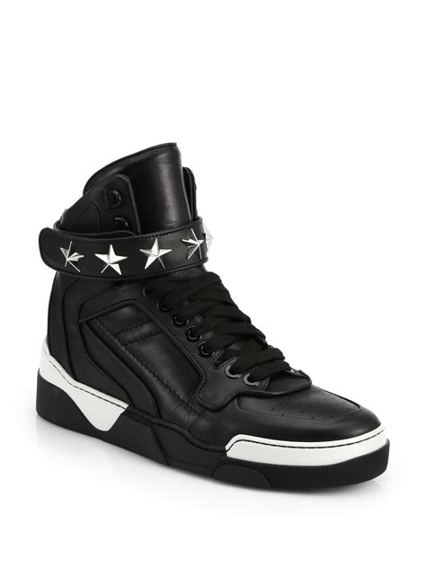 givenchy black matte leather high-top tyson sneakers|Givenchy Men's Tyson Leather High.